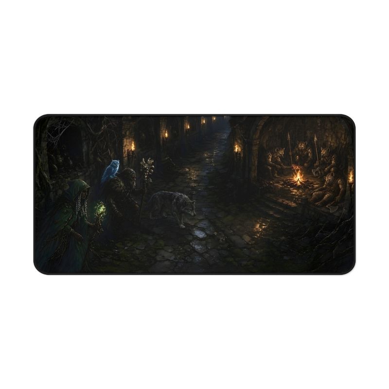 Druid Dungeon Fantasy Desk Mat, Large Gaming Mouse Pad, 16x32 RPG Desk Pad, Tabletop Gamer Gift